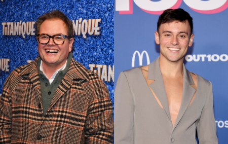 Press pictures of Alan Carr and Tom Daley