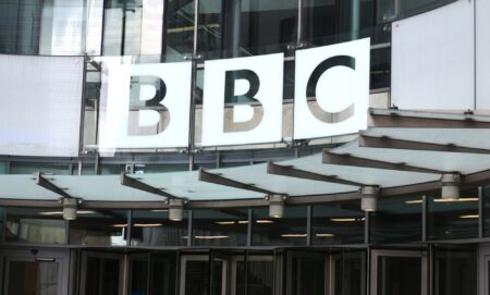The front of the BBC building.