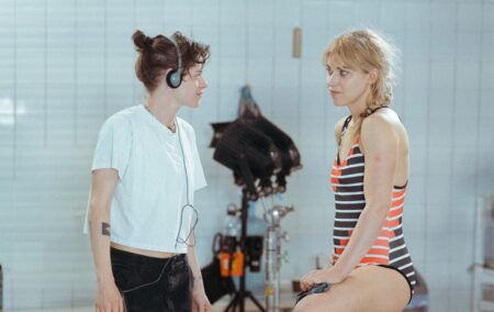 Kristen Stewart directing Imogen Poots in The Chronology of Water