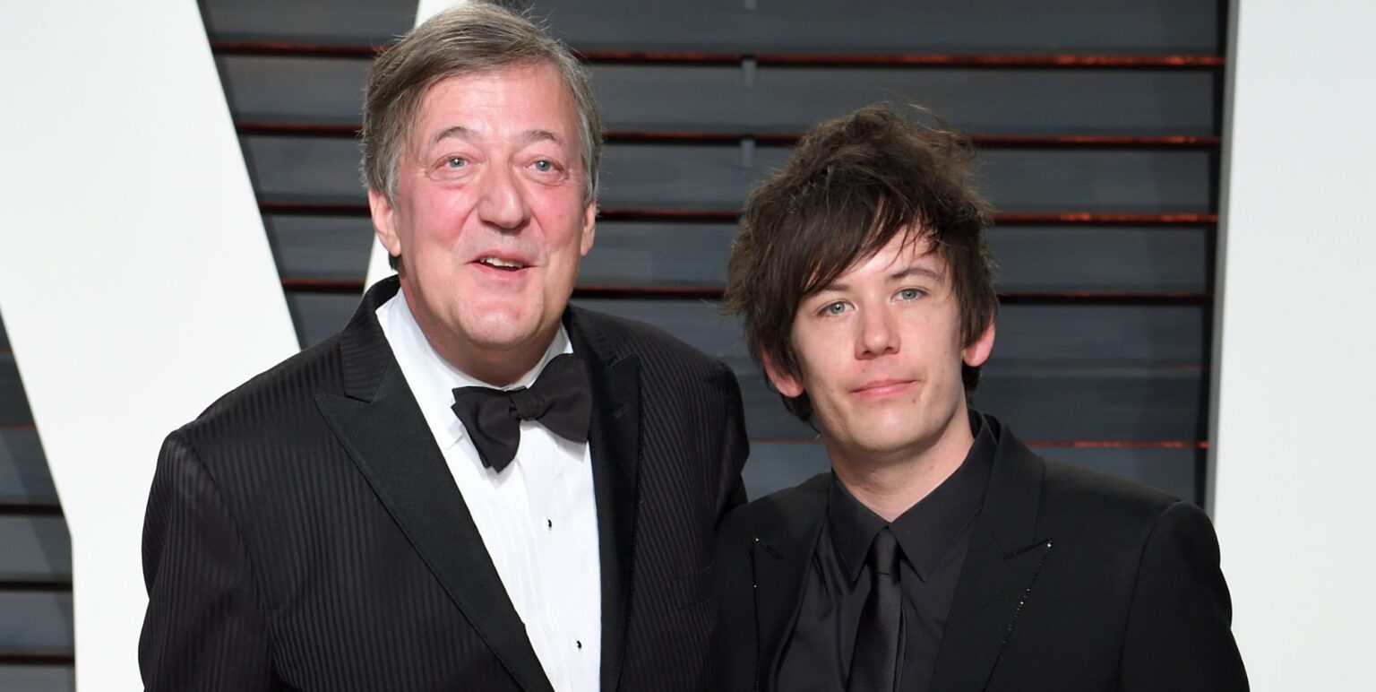 Stephen Fry and his husband Elliott Spencer in 2017.