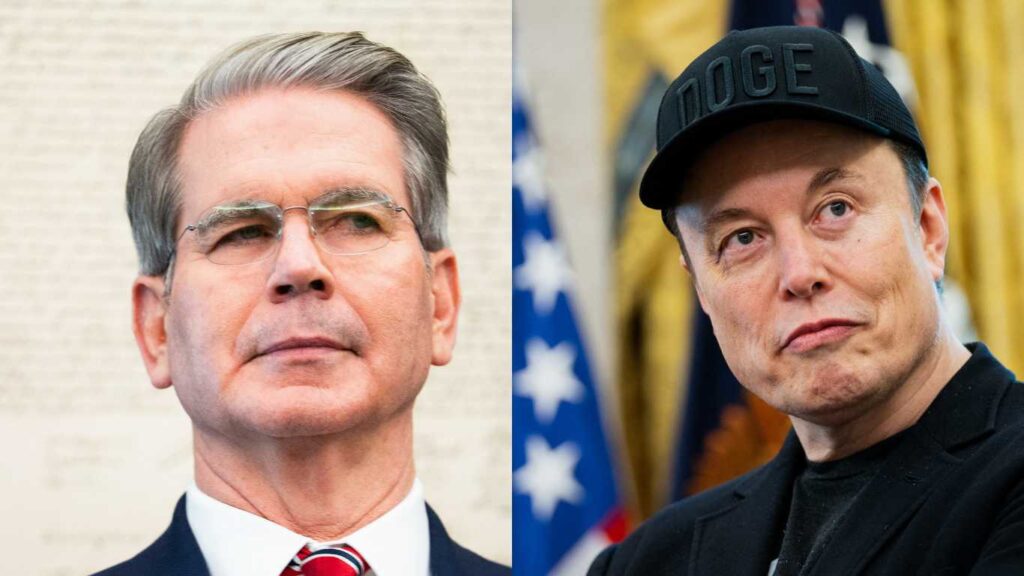US Secretary of Treasury Scott Bessent and Elon Musk.
