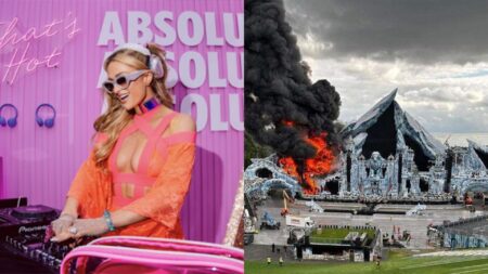 Paris Hilton partage un retour en arrière à Haters alors que Tomorrowland se frappe avec le feu de la scène principale