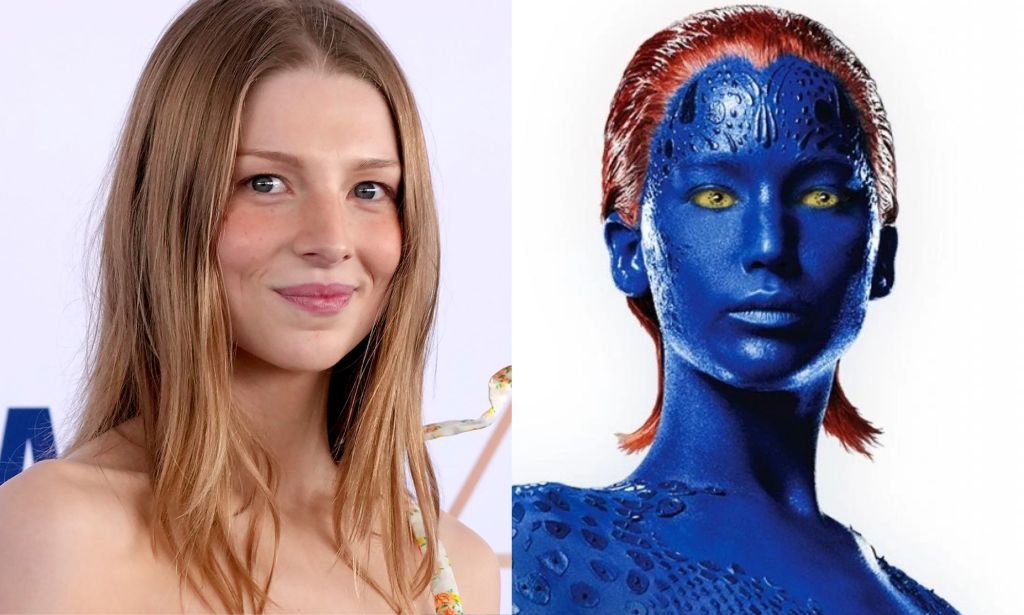 Hunter Schafer à côté de Mystique.