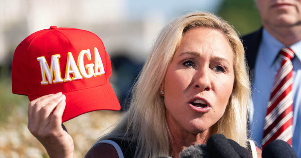 Marjorie Taylor Greene qualifie les hommes républicains de « faibles » dans une critique cinglante du leadership du GOP Marjorie Taylor Greene qualifie les hommes républicains de « faibles » dans une critique cinglante du leadership du GOP