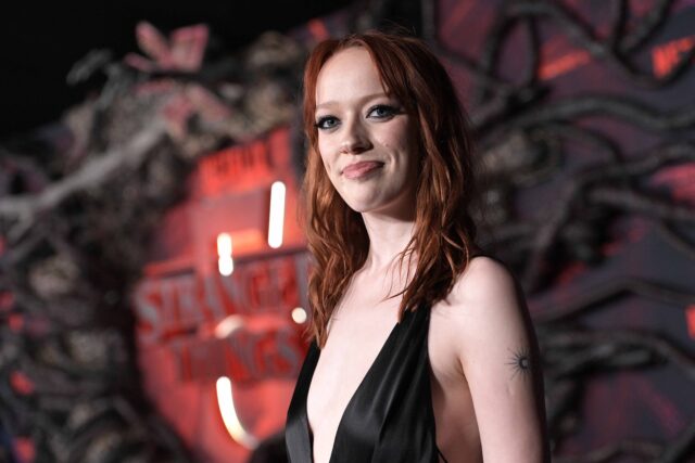 HOLLYWOOD, CALIFORNIE - 06 NOVEMBRE : Amybeth McNulty assiste à Netflix "Choses étranges" Première mondiale de la saison 5 au TCL Chinese 6 Theatres le 6 novembre 2025 à Hollywood, Californie. (Photo de Charley Gallay/Getty Images pour Netflix)