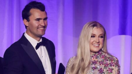 Charlie Kirk and his wife Erika