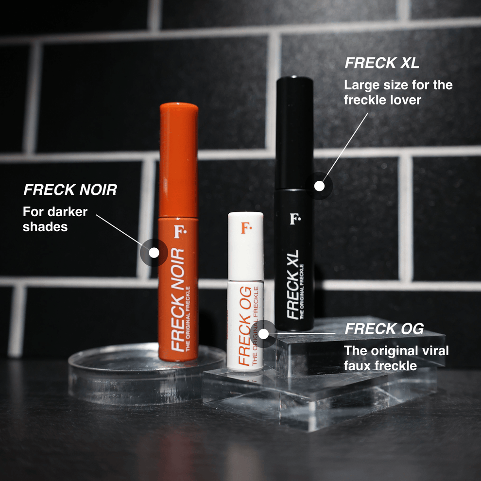 trois produits Freck Beauty contre les fausses taches de rousseur