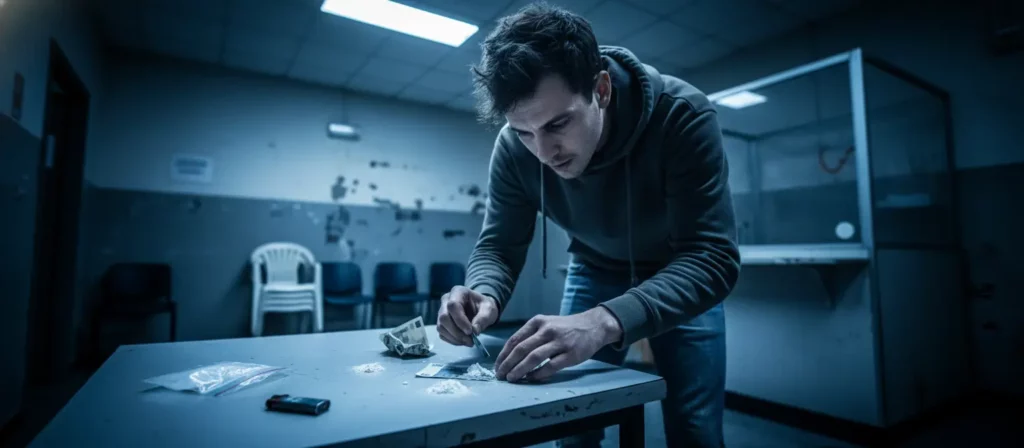 Il consomme de la cocaïne dans la salle d’attente d’un commissariat : une scène hallucinante, l’homme arrêté après une fouille choc