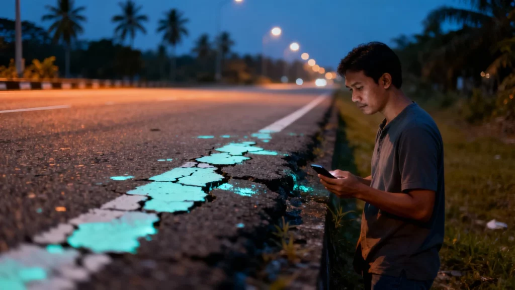 Pourquoi la peinture qui brille dans le noir sur les routes malaisiennes a-t-elle été abandonnée malgré le succès auprès des automobilistes ?
