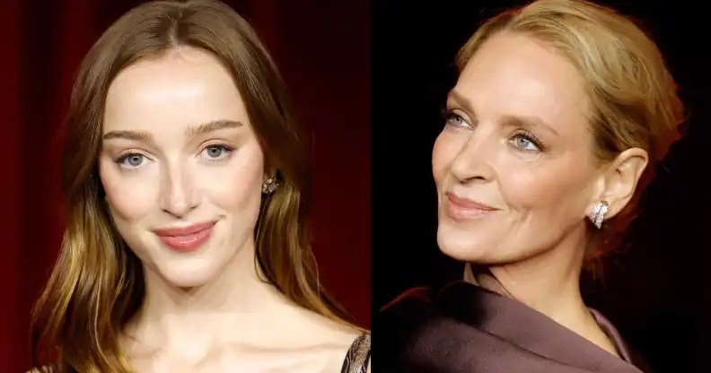 Phoebe Dynevor et Uma Thurman, photos à la tête