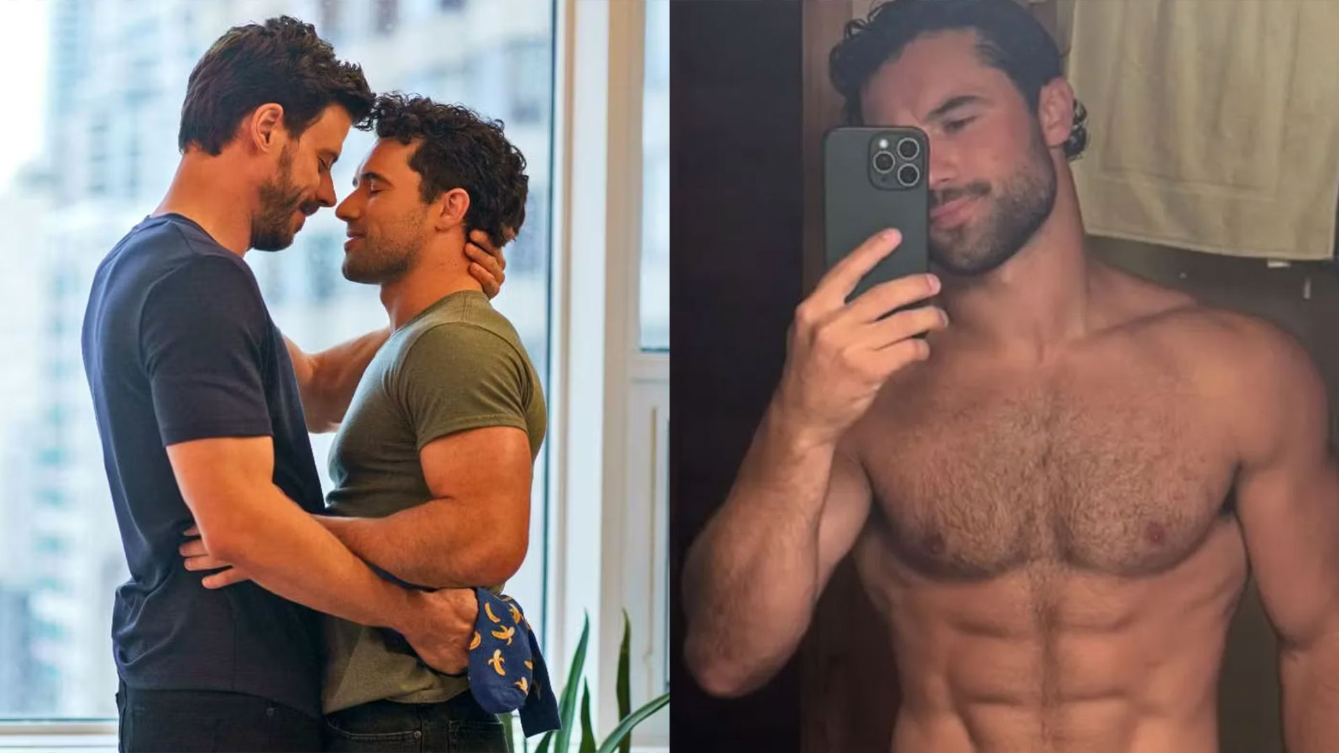 François Arnaud dans le rôle de Scott Hunter et Robbie GK dans le rôle de Kip Grady dans Heated Rivalry. Photo : HBO Max/Crave Canada