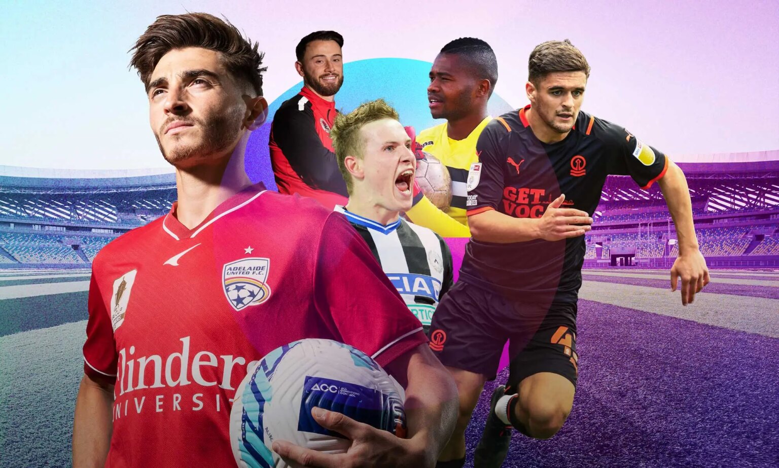 Il n’y a que cinq footballeurs professionnels homosexuels dans le monde – voici leurs histoires Left to right: Out gay male pro footballers Josh Cavallo, Zander Murray, Jakub Jankto, Phuti Lekoloane and Jake Daniels.