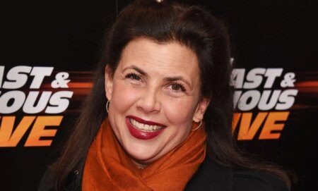 Kirstie Allsopp at a red carpet event.