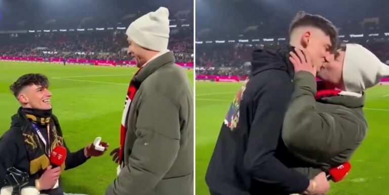 Un arbitre de football agressé à son domicile une semaine après avoir proposé son petit ami lors d'un match Pascal Kaiser proposed to his boyfriend at a football match