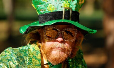 A person wearing a St. Patrick