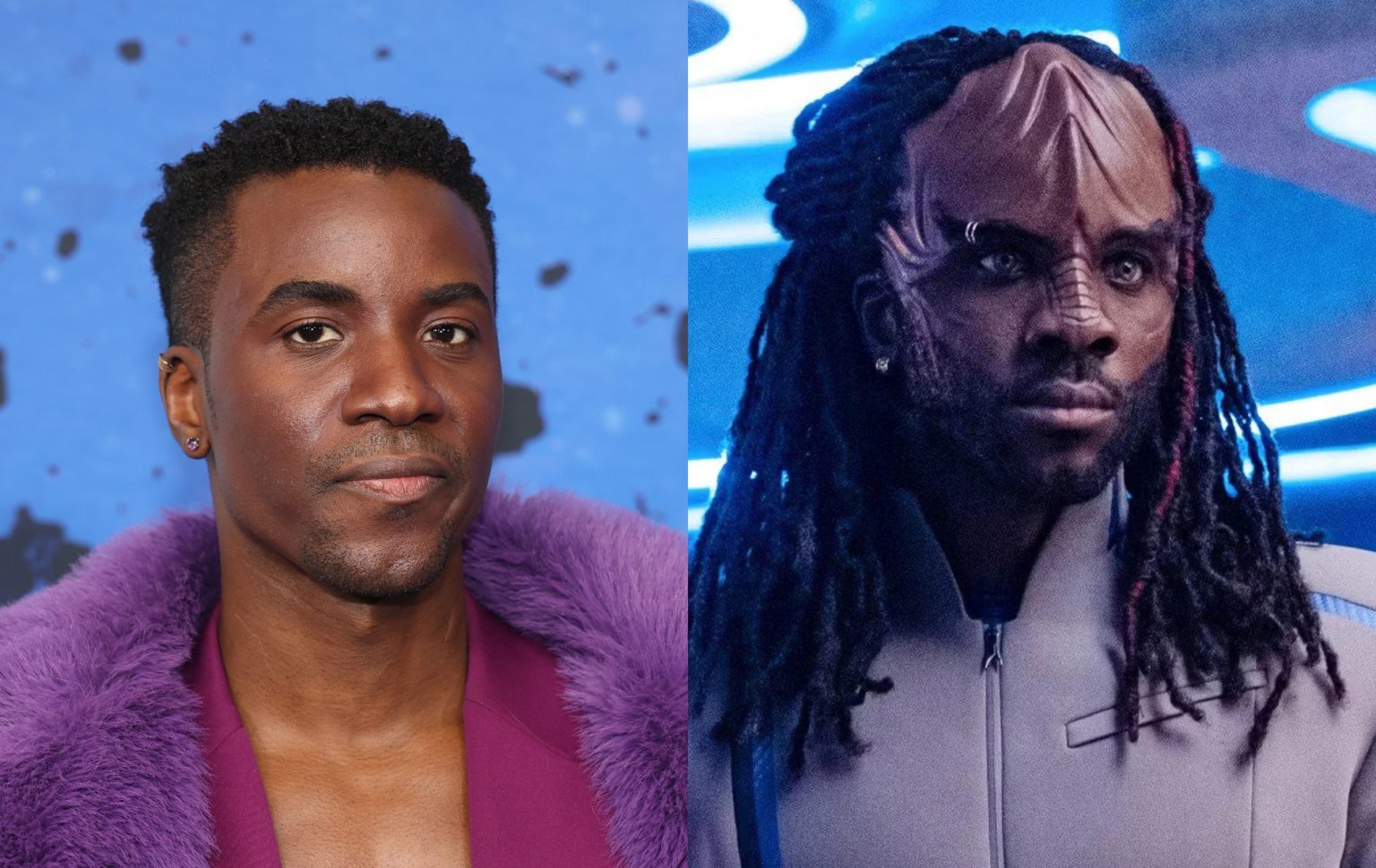 Le premier Klingon gay de Star Trek parle de la négativité à laquelle il a été confronté : « La haine pour la haine » Actor Actor Karim Diané alongside a still of him in character in Star Trek: Starfleet Academy hate.