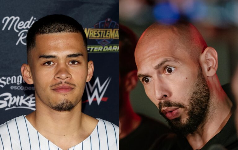 L'influenceur controversé Sneako réplique aux affirmations d'Andrew Tate selon lesquelles il aurait une « rage homosexuelle » headshots of Sneako and Andrew Tate