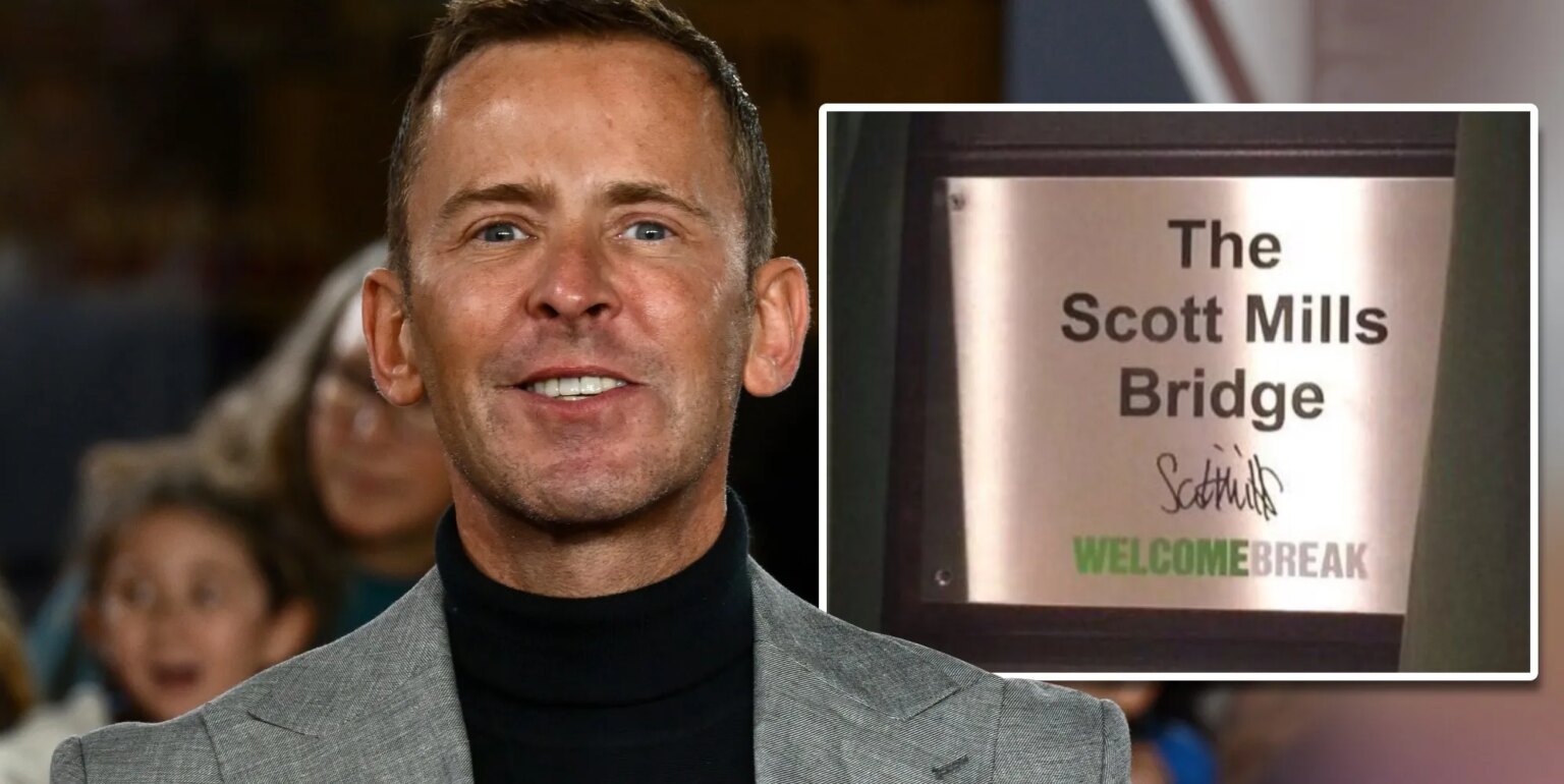 La plaque de Scott Mills « retirée » de la station-service M3 après le limogeage de la BBC Scott Mills had a bridge named after him in 2016