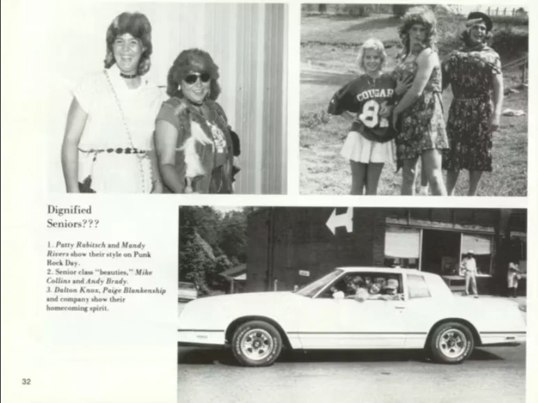 Photo présumée du représentant Mike Collins en drag tirée de son annuaire senior