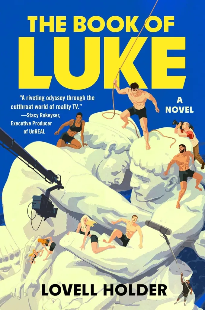 Couverture du Livre de Luc : deux statues s'embrassant et des gens grimpant dessus
