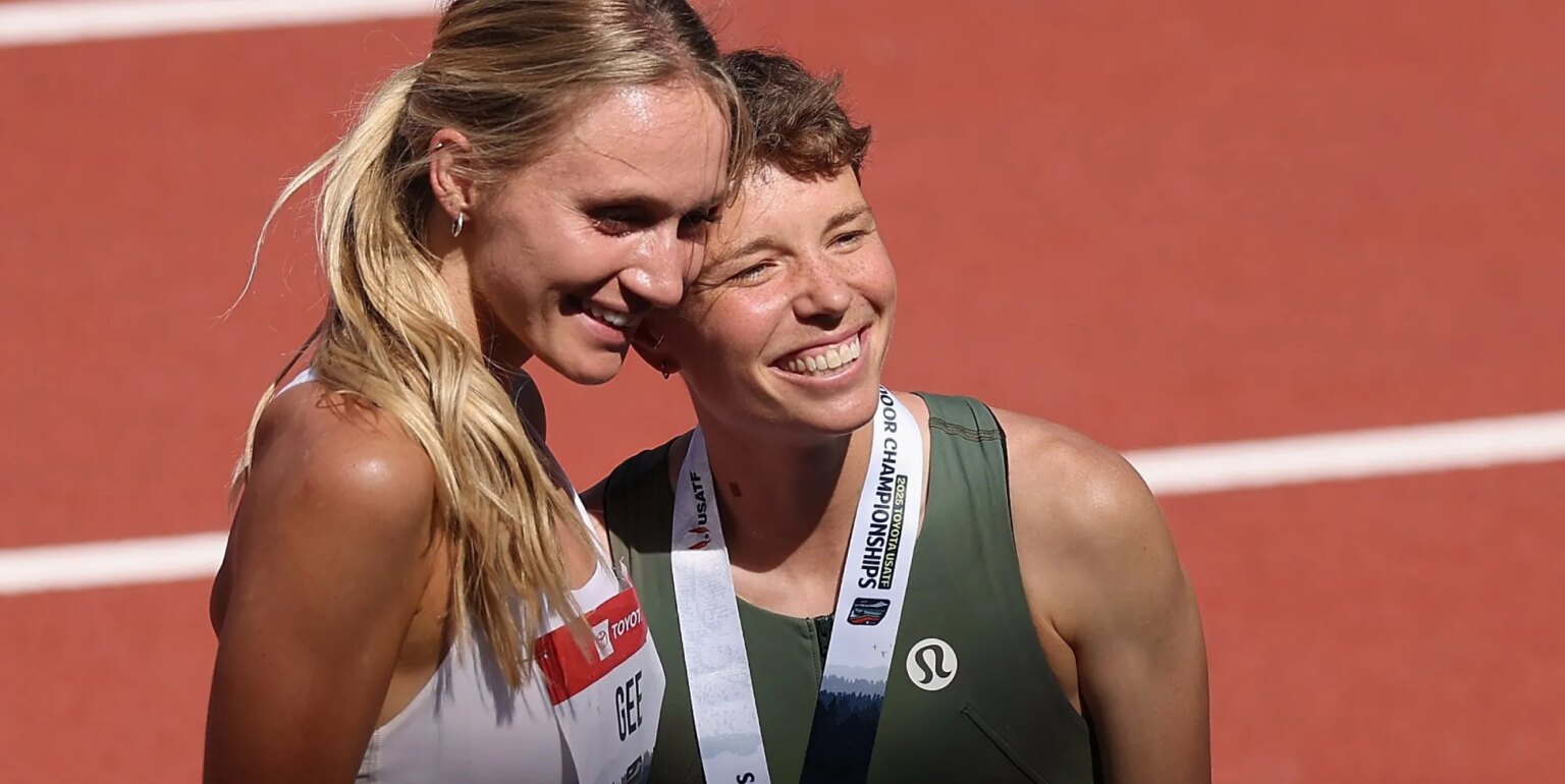 L’athlète non binaire pionnière Nikki Hiltz s’est fiancée à sa compatriote Emma Gee Emma Gee and Nikki Hiltz