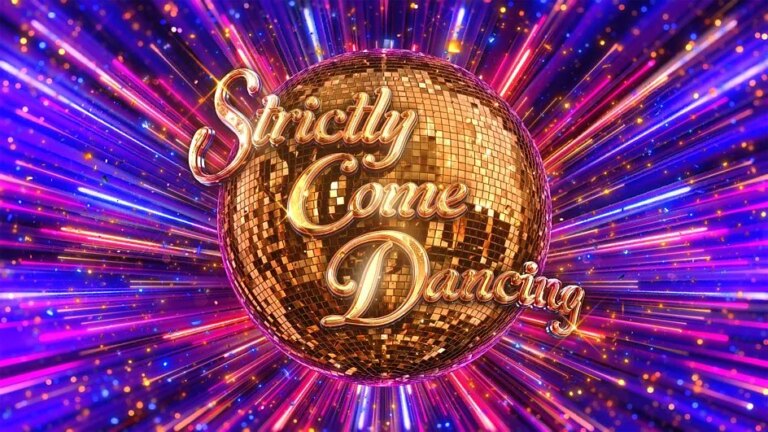 Toutes les célébrités confirmées de Strictly Come Dancing pour le line-up 2026 colourful explosion behind the Strictly Come Dancing golden glitter ball
