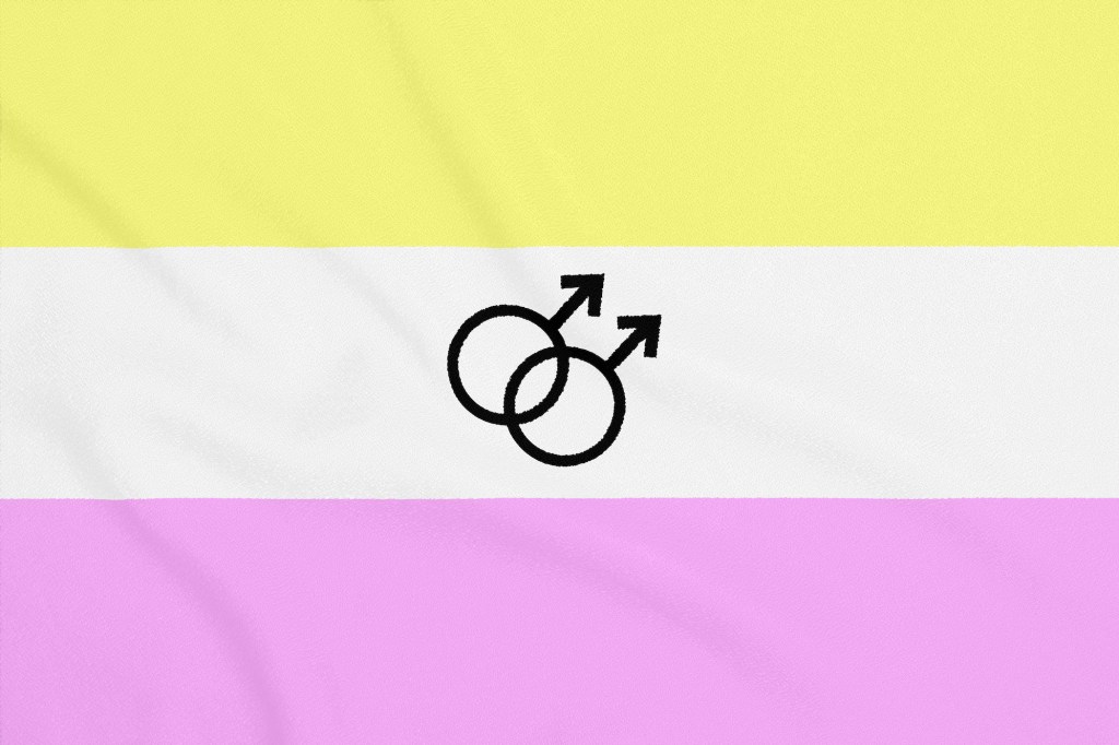 Drapeau LGBT Twink Pride sur un tissu texturé. Symbole de fierté