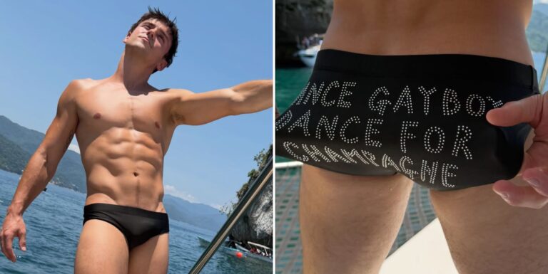 Tom Daley « danse pour le champagne » alors qu'il montre des abdominaux dans de minuscules slips Tom Daley