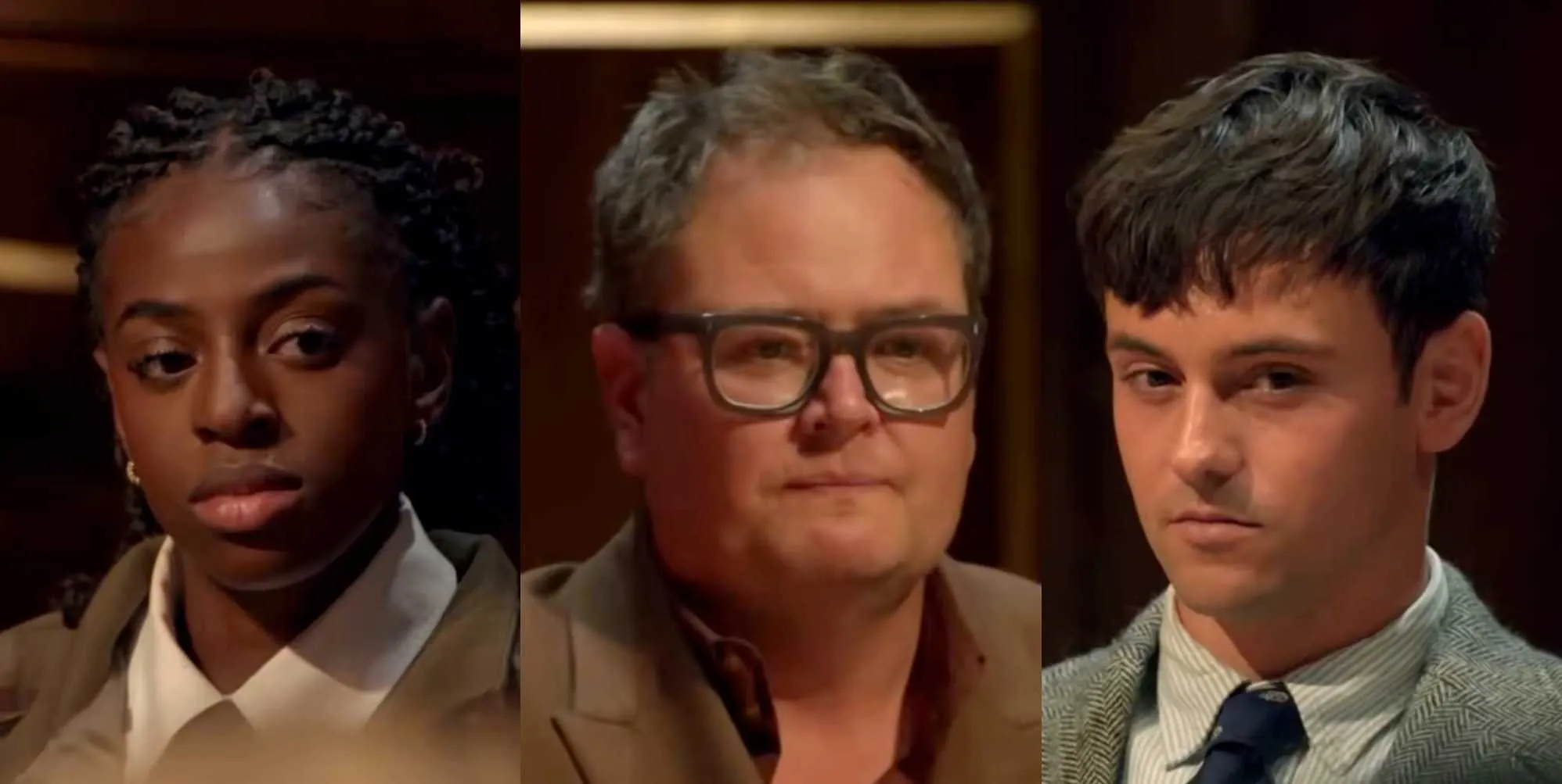 Cat Burns, Alan Carr, Tom Daley dans Celebrity Traitors