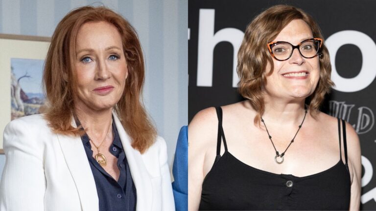 JK Rowling condamne l'affirmation « clairement fabriquée » de Lilly Wachowski selon laquelle elle « finance le génocide trans » JK Rowling (L) has denied Lilly Wachowskit
