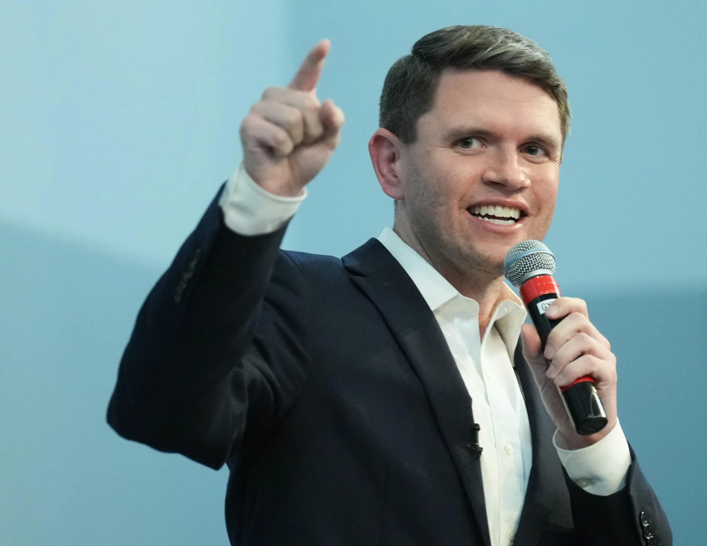 Le candidat au Sénat américain James Talarico s'exprime à l'église baptiste Wheeler Avenue à Houston le dimanche 13 septembre 2026. (Photo d'Elizabeth Conley/Houston Chronicle via Getty Images)