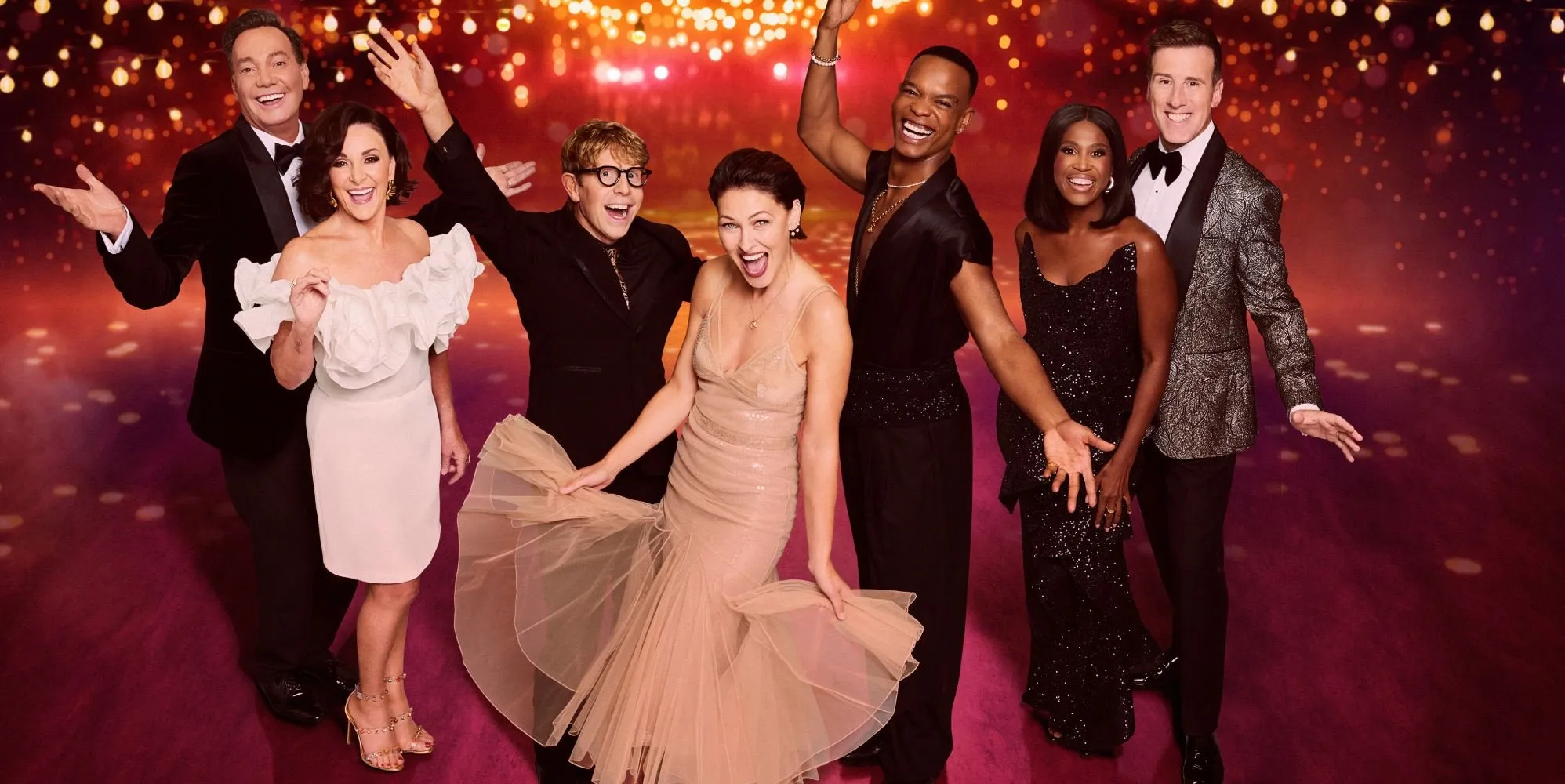 Craig Revel Horwood, Shirley Ballas, Josh Widdicombe, Emma Willis, Johannes Radebe, Motsi Mabuse et Anton Du Beke